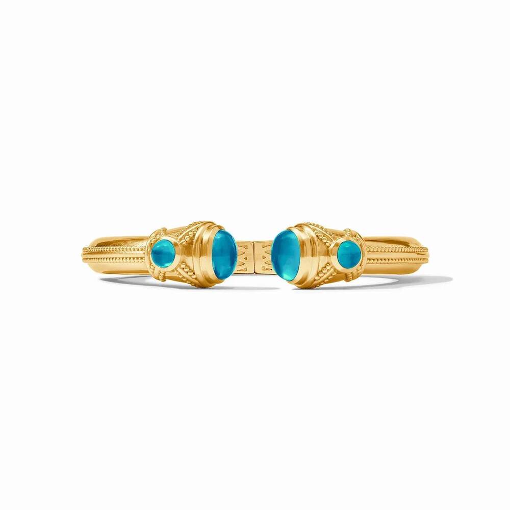 NEW JULIE VOS women's cabochon demi cuff in iridescent london blue
